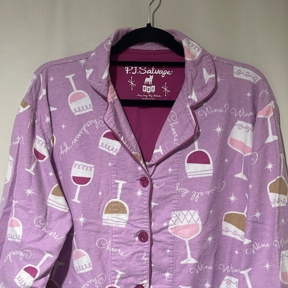 PJ Salvage Women's Button Up Pajama Top Medium - Picture 3 of 14